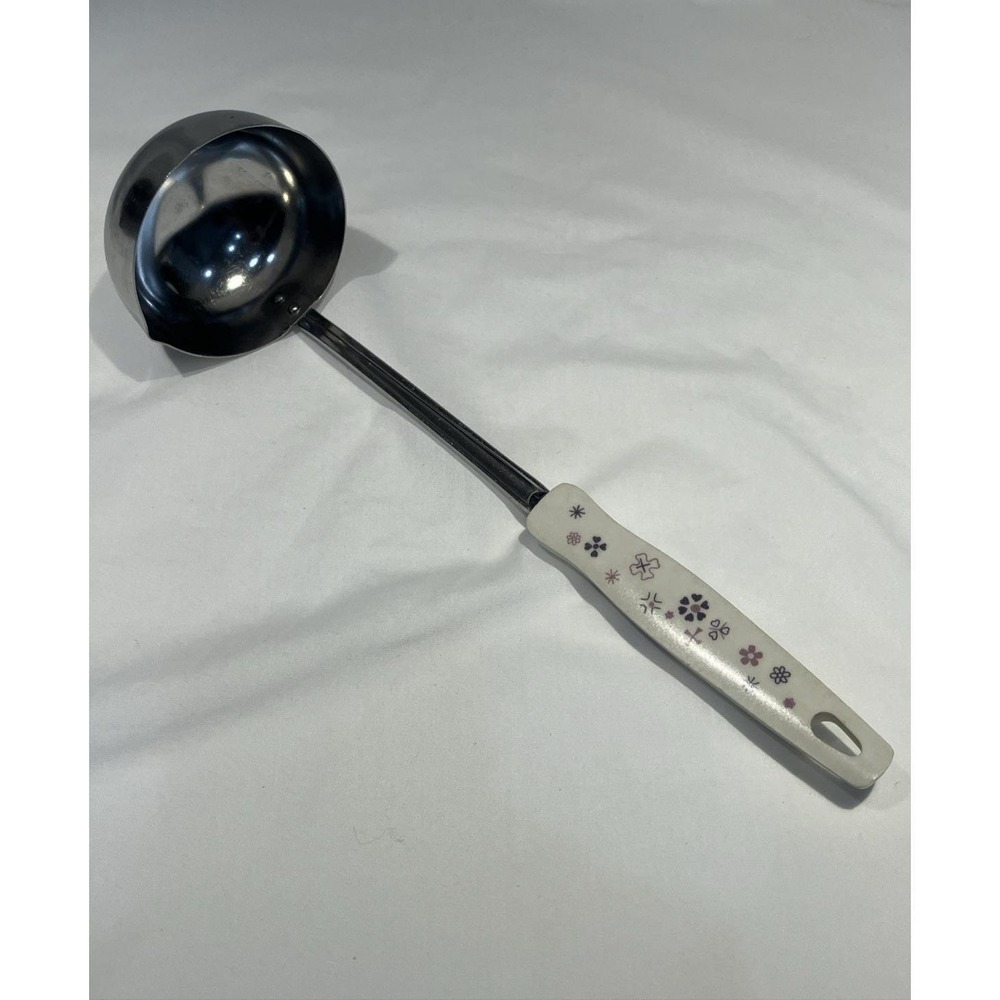 Ekco USA Stainless Ladle Melamine Purple Flower Power Starburst Hearts 11"